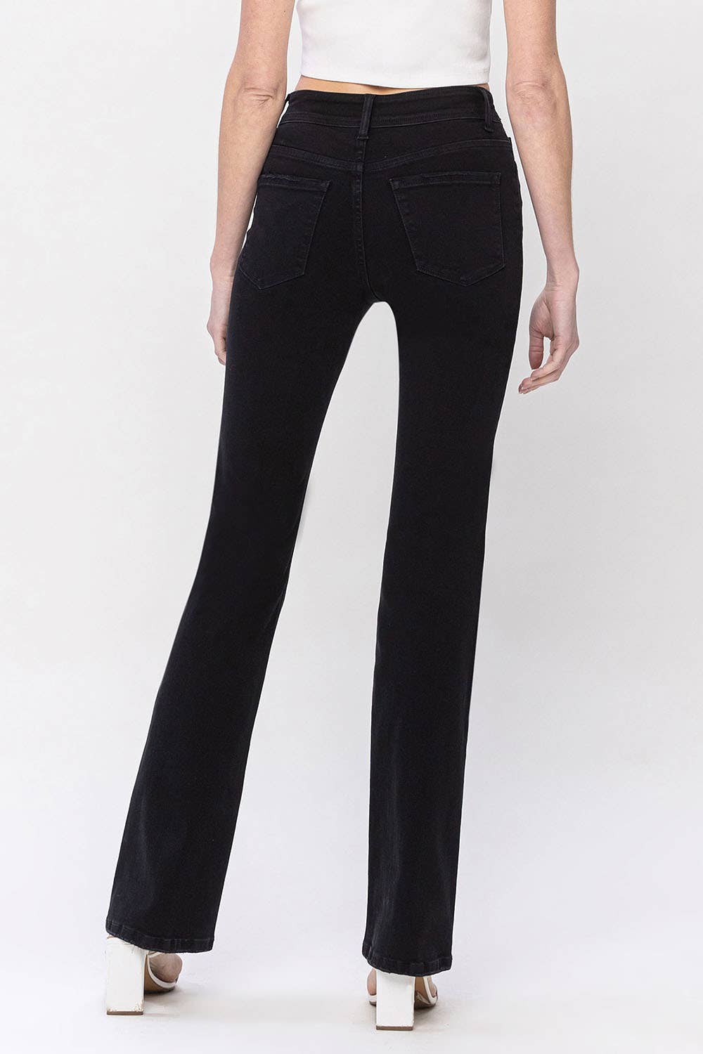 HIGH RISE V PANEL DETAIL BOOTCUT JEANS Vervet