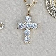 Gold Crystal Cross Pendant Necklace – Classic, Sparkling, & Meaningful