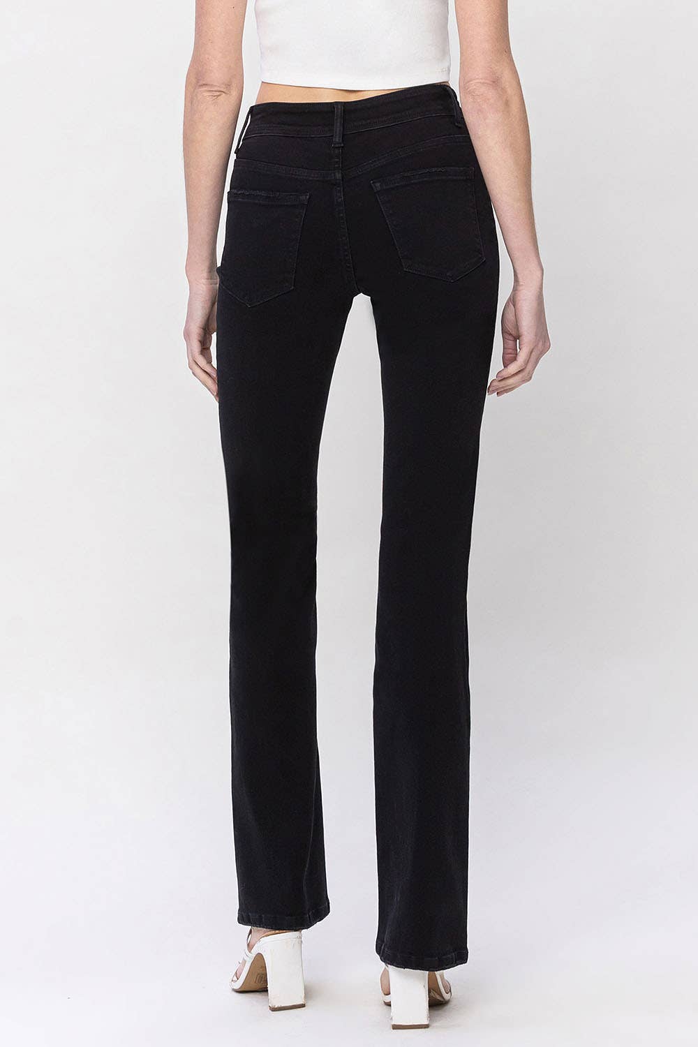 HIGH RISE V PANEL DETAIL BOOTCUT JEANS Vervet