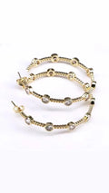 Gold Crystal Bezel Hoop Earrings – Elegant Shine, Effortless Glam