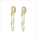 SJ Dangle Crystal Drop Huggie Earrings