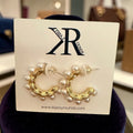 Pearl Luxe Textured Hoops