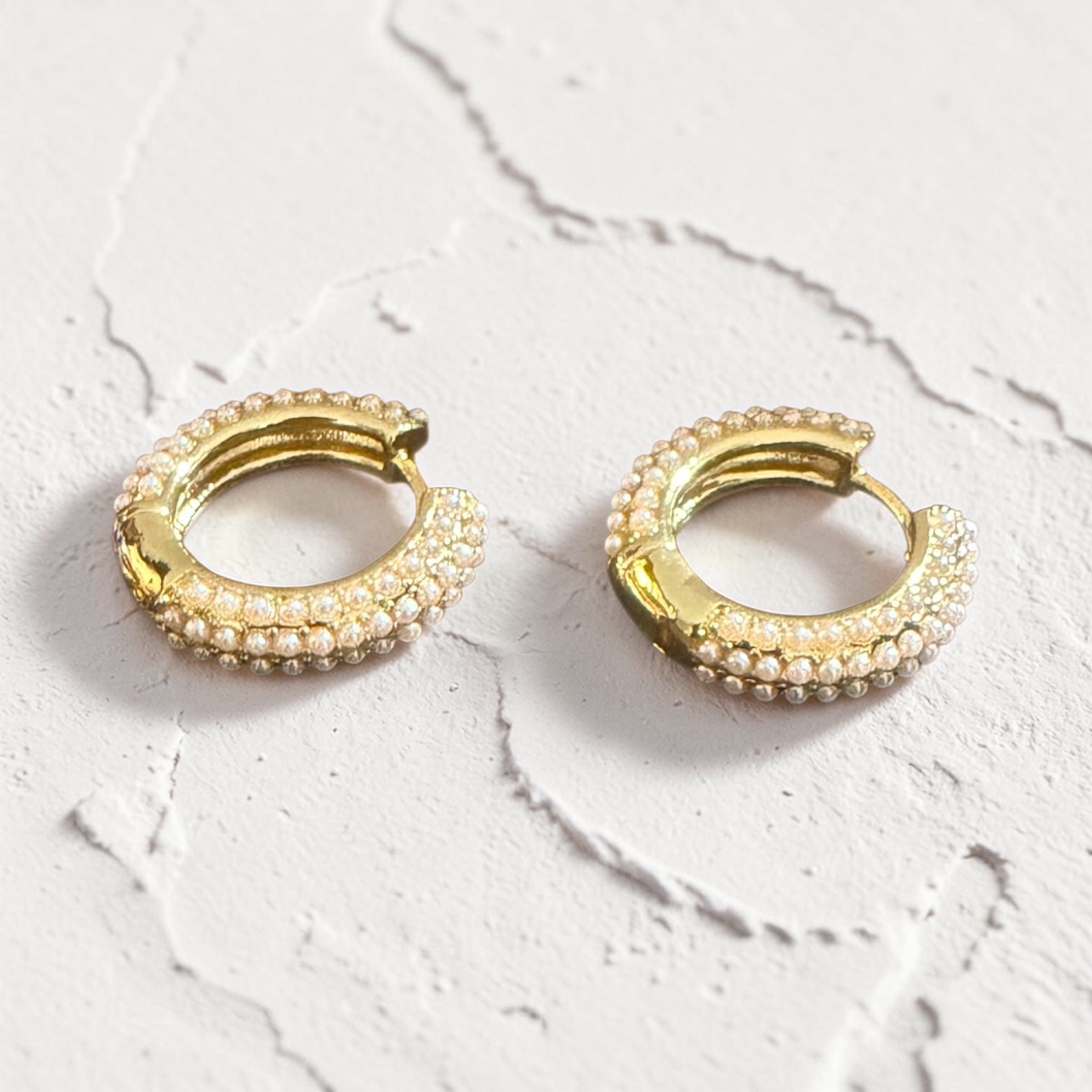 Golden Glow Crystal Hoops