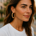 Classic Gold Beaded Hoop Earrings