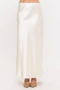 Light Butter Silky Satin Maxi Skirt