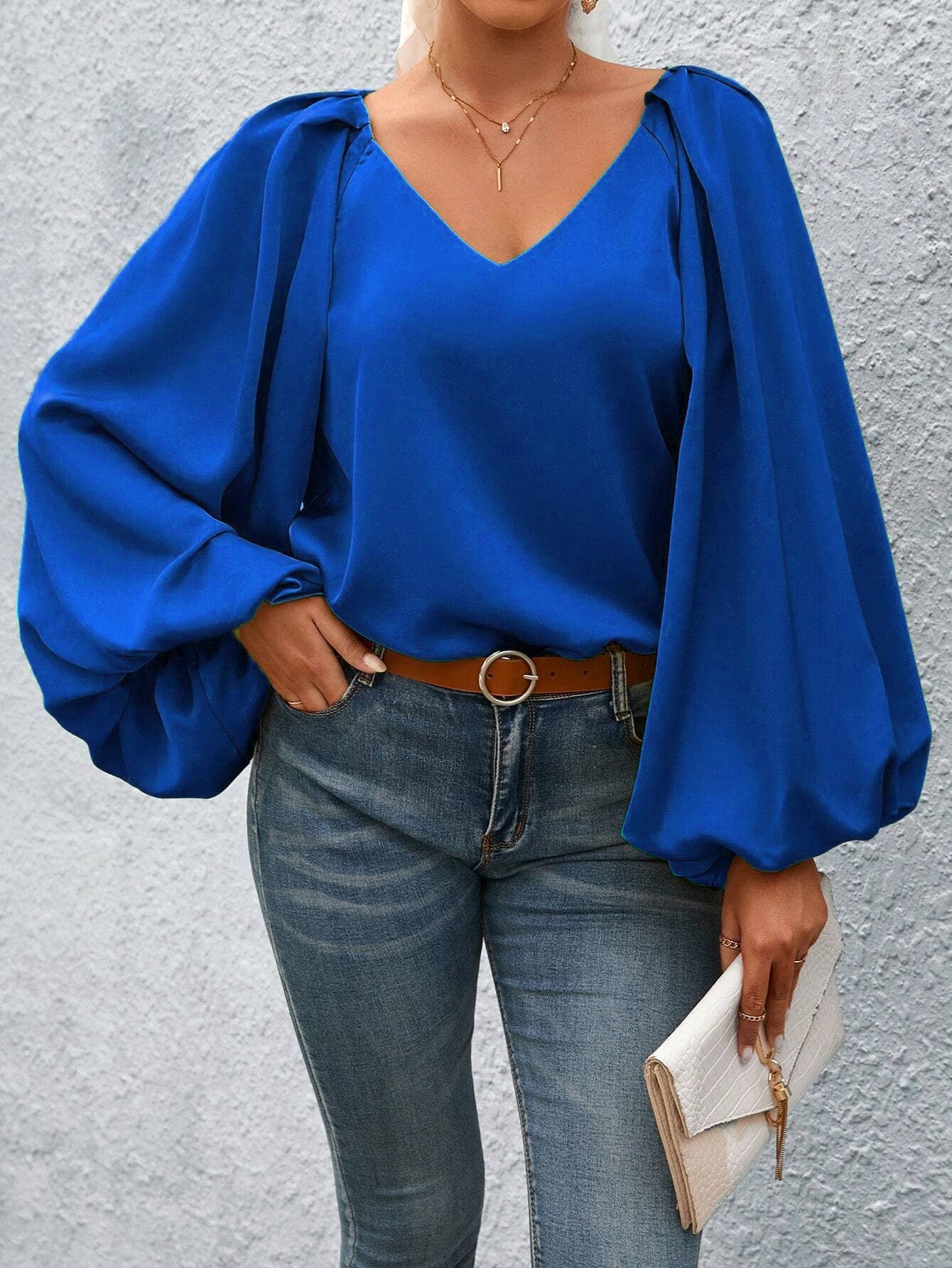 Lantern Sleeve Blouse: