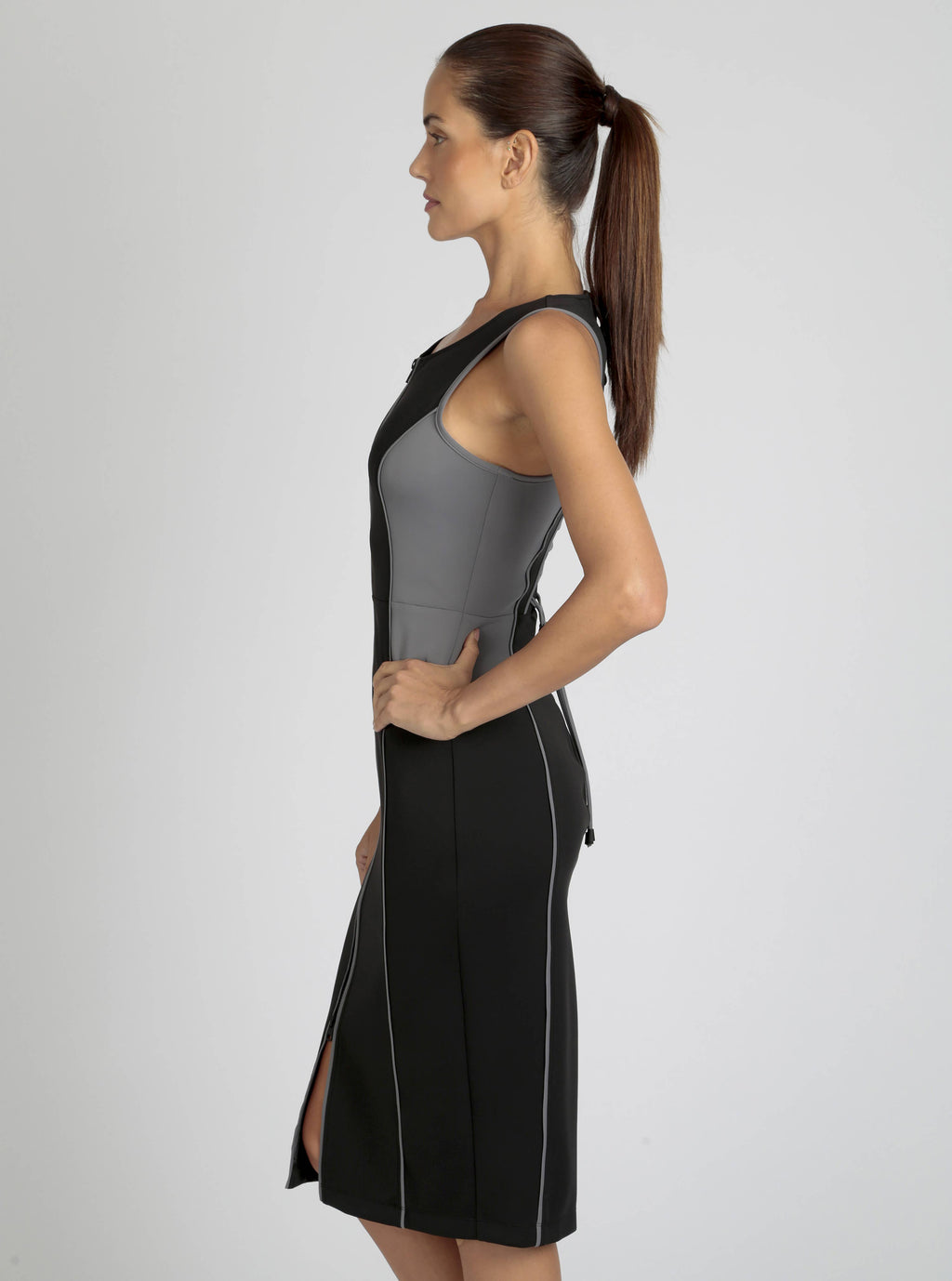 Lace Back Dress - Black Colorblock (JLS)