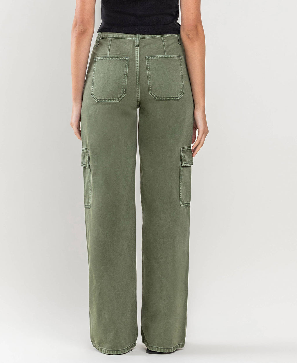 HIGH RISE UTILITY CARGO WIDE JEANS Vervet